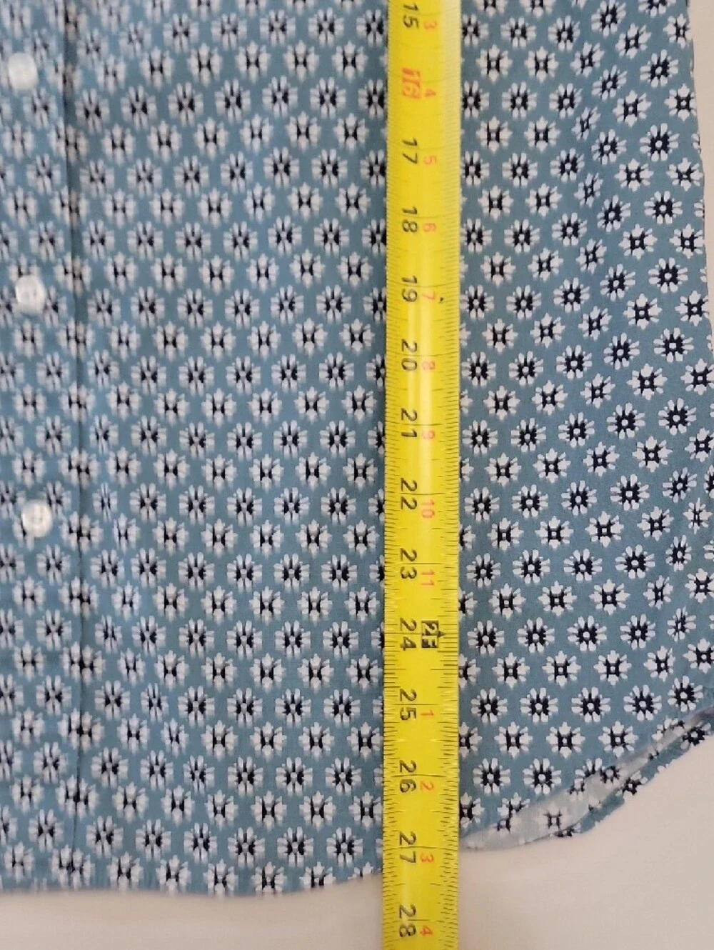 J. Crew Light Blue Short-Sleeve Button-Down Shirt with White Floral Print - Picture 7 of 9